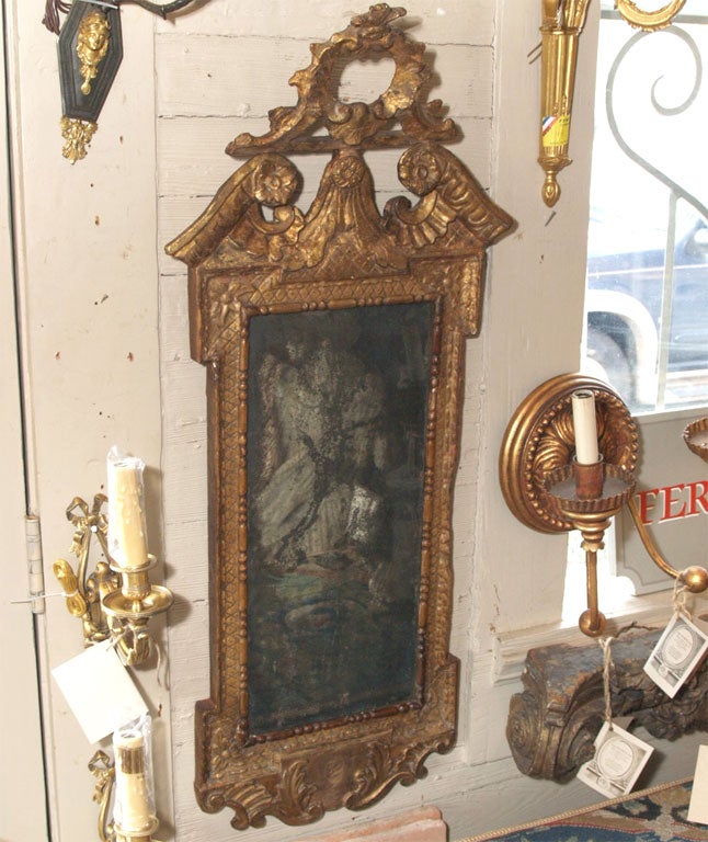18th Century Italian Mirror in Giltwood Frame For Sale 5