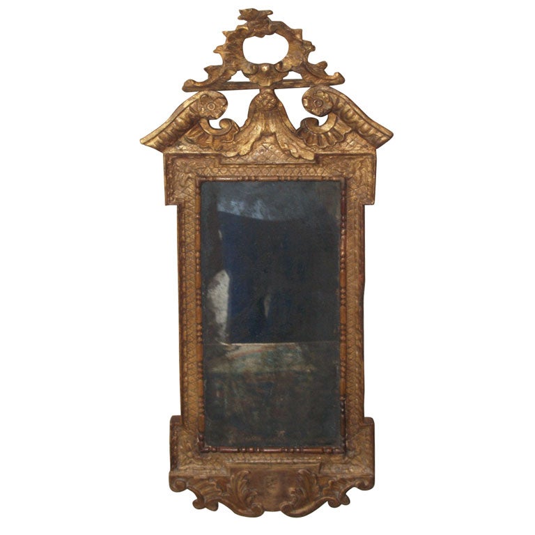 18th Century Italian Mirror in Giltwood Frame For Sale