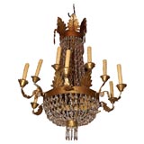 Tole and Crystal Chandelier
