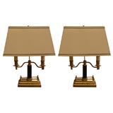 Vintage Pair of brass   bouillotte lamps