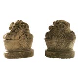 Pair of Carved Stone Compotes