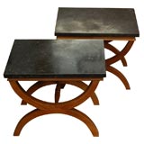 Pair of neoclassical marble side tables