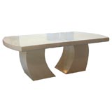 LACQUERED GOAT SKIN DINING TABLE BY KARL SPRINGER