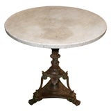 Cast iron and marble top table