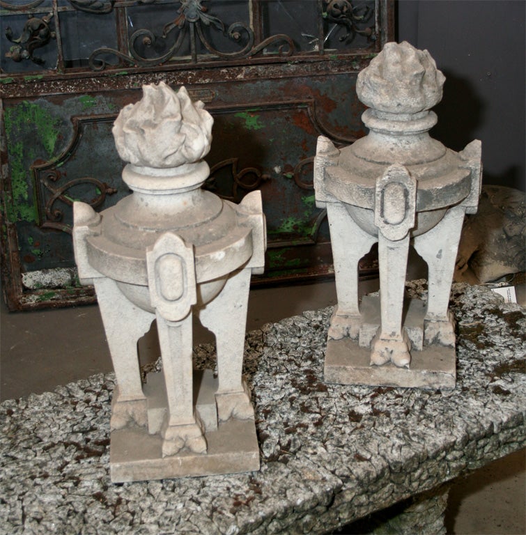 19th century Carved marble finials