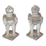 19th century Carved marble finials