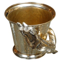 FRANCO LEPINNI HAND HAMMERED SILVER ICE BUCKET