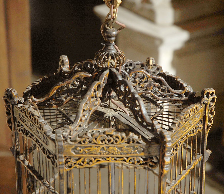 Wood Chinese Bird Cage Lantern