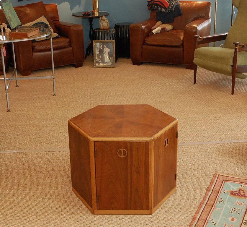 vintage octagon end table with storage