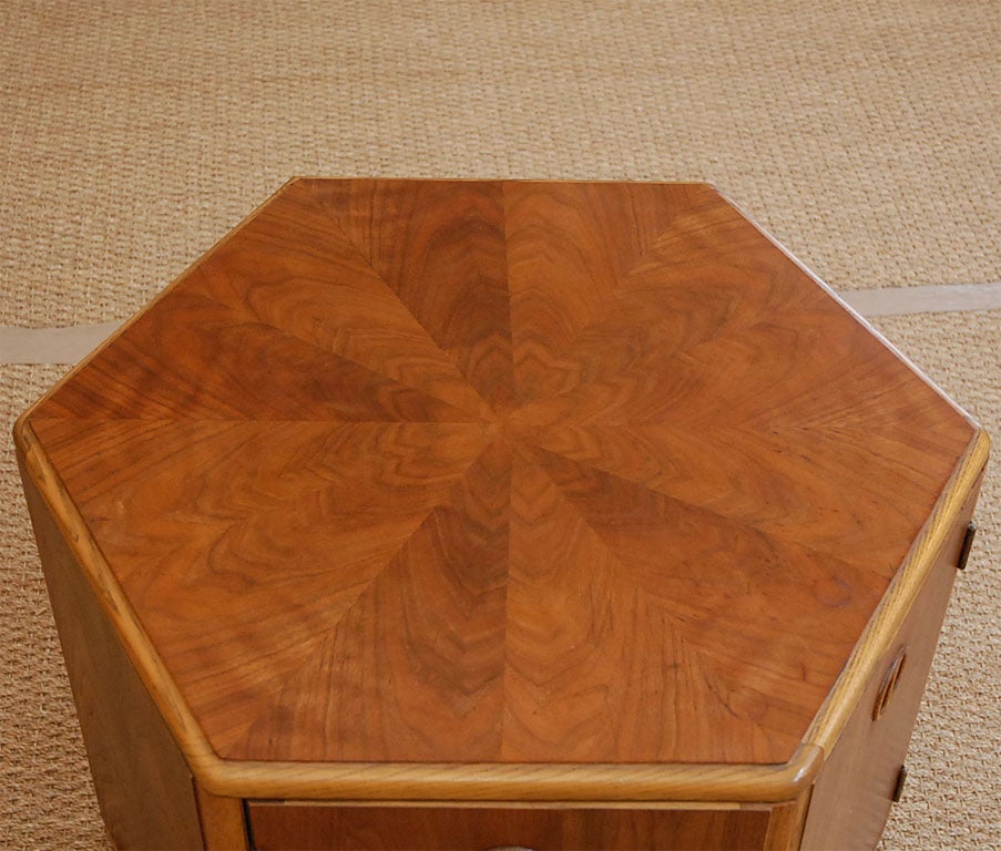 hexagon table with storage