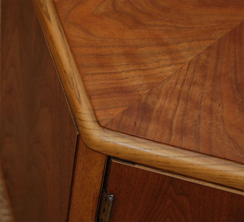 Mid-20th Century Hexagonal Side Table with Storage Space.