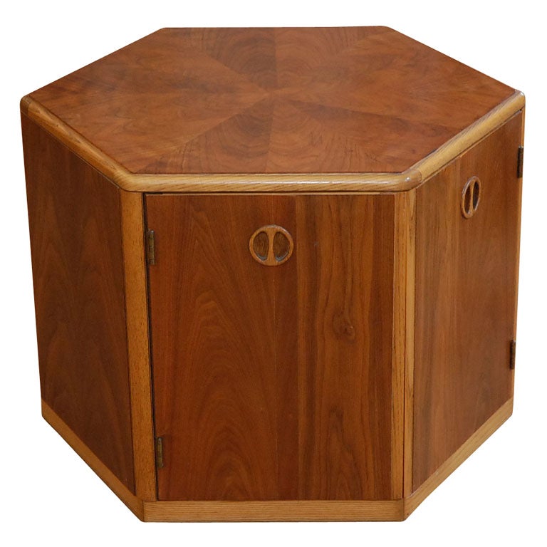Hexagonal Side Table with Storage Space.