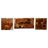 MODERN THREE PANELS WALL SCULPTURE BY CURTIS JERE