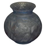 D'Avesn "Blue Fish" molded glass vase