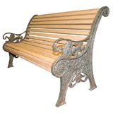 Painted iron bench