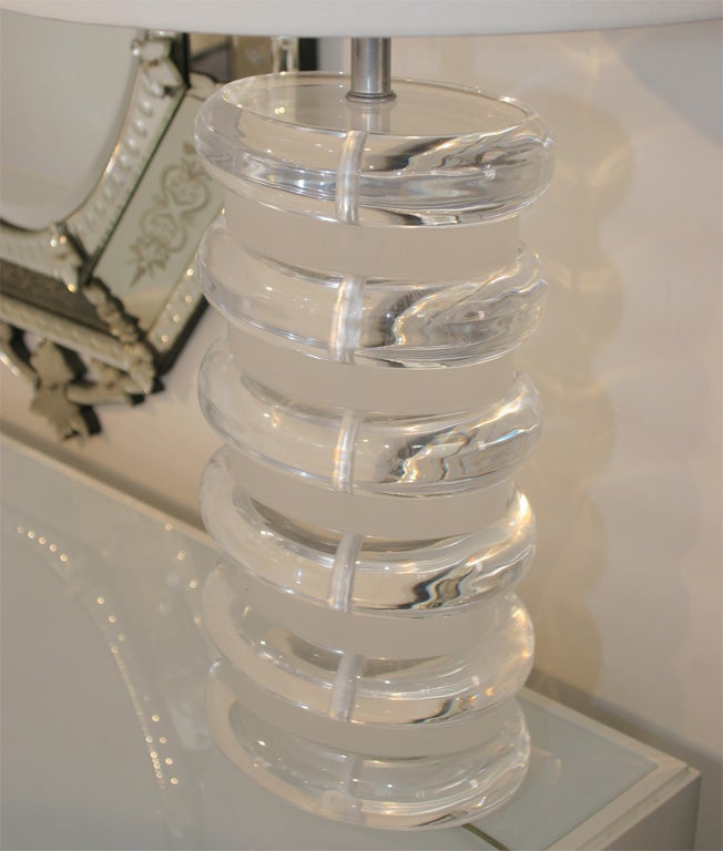 Powerful Karl Springer Lucite Table Lamp