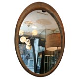 Large Giltwood Oval Mirror with Carved Snakeskin Design