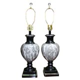 Pair of Faux Marble Tables Lamps