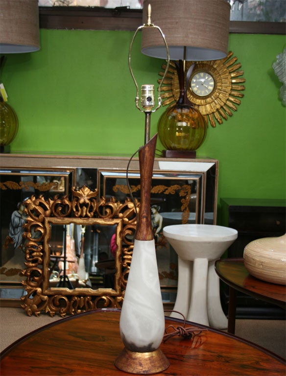 Italian Pair of Alabaster Table Lamps