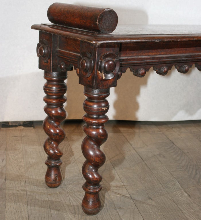 BARLEY TWIST LEG COACHING BENCH at 1stDibs