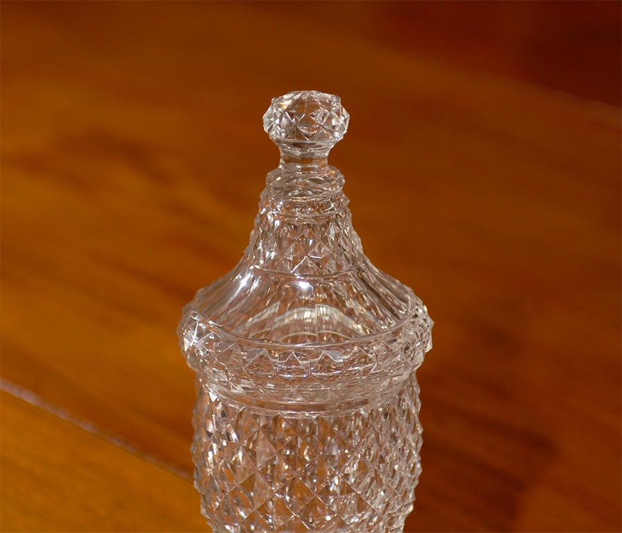 19th Century Anglo-Irish Cut Glass Covered Urn