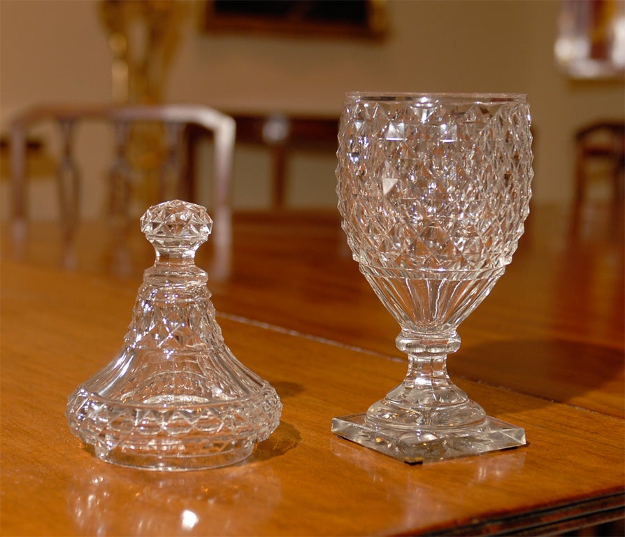 Anglo-Irish Cut Glass Covered Urn 2