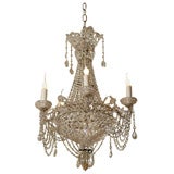 Elegant American five light beaded crystal chandelier