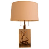 A Resin Rectangular Table Lamp by T. Wintrebeat, 1980.