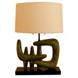An Abstract Freeform Picassiette Ceramic Table Lamp.