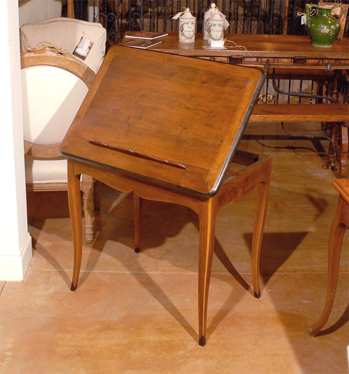 French Lecturn side table writing desk from Grenoble, France, in the style of Hache.