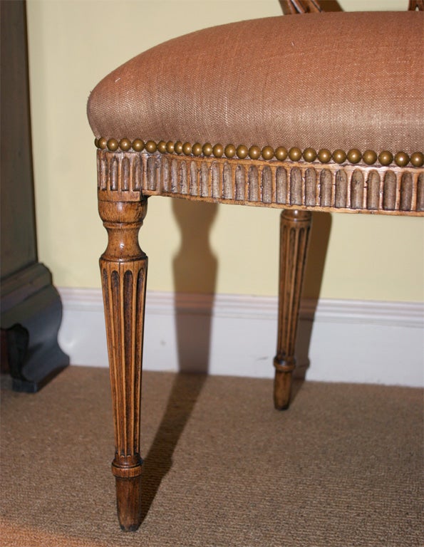 Fine set of six George III carved beech wood chairs, c.1770