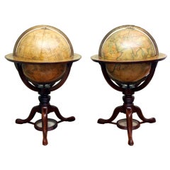 Antique Pair of Cary's Table Globes, circa 1800 and 1816