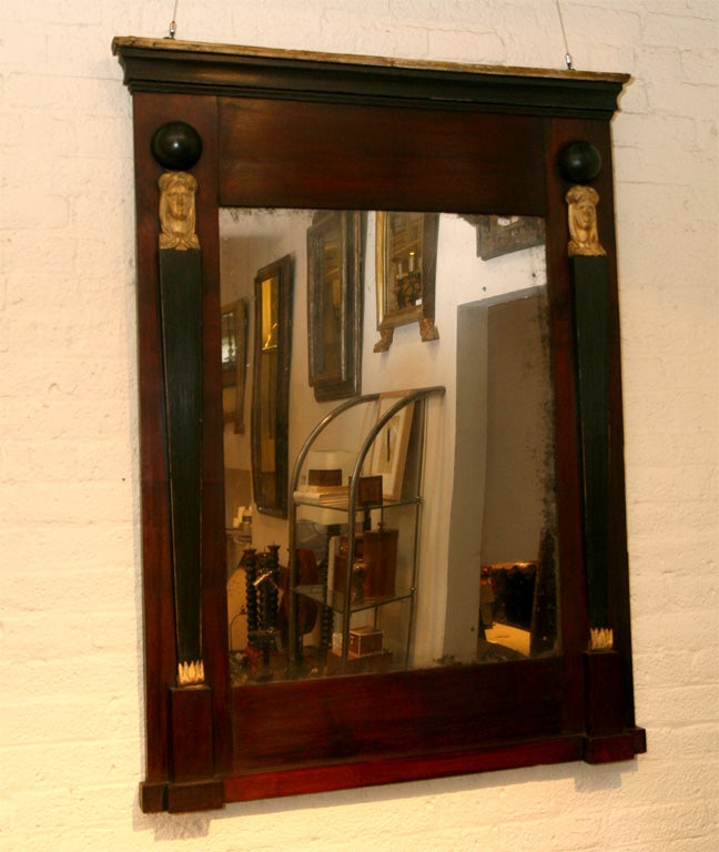 Mahogany Figural Mirror