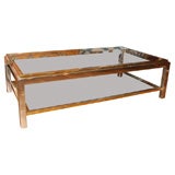 A Signed Maison "Charles" Brass and Chrome Coffee Table