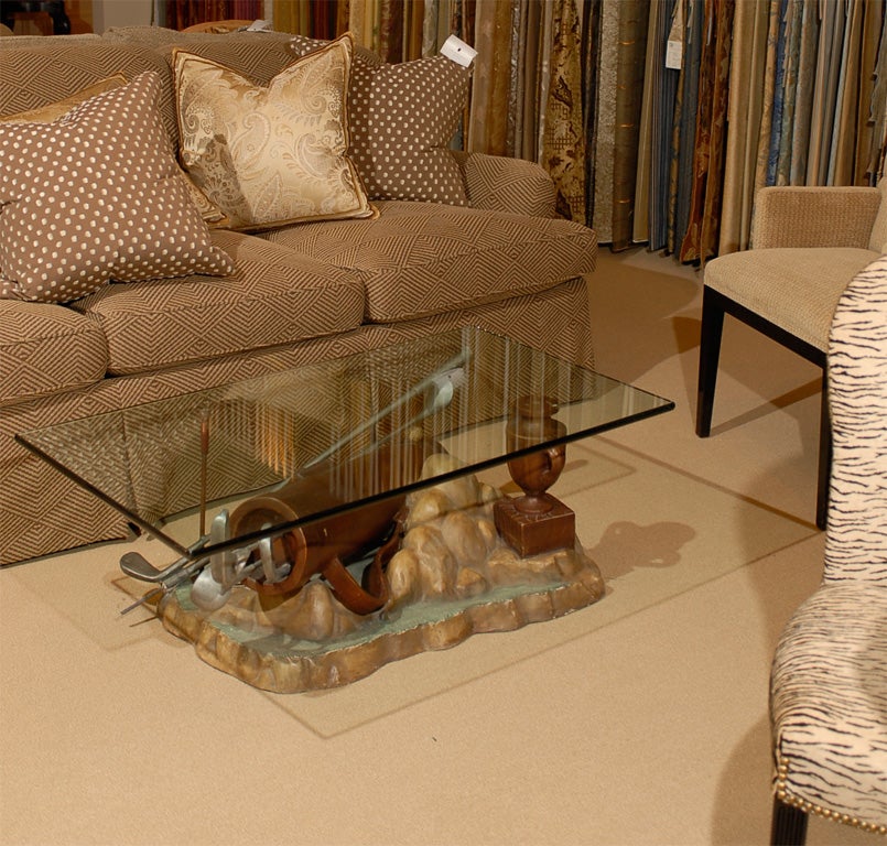 Very unique coffee table.  Perfect for a country club or game room