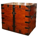 Elkington 19th c. Oak and Camphor Wood Iron Bound Trunk
