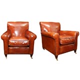 Pair of Edwardian Leathered Club Chairs