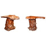 Pair of Rootwood Free Form Occasional Tables