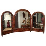 Chinoiserie Three Part Dressing Table Mirror