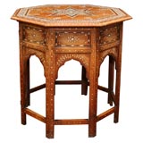 Antique 19th Century Indian Star Motif Inlaid Octagonal Table