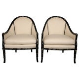 Pair of Faux Bamboo Armchairs