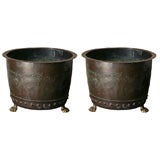 Pair of Copper Planters from France