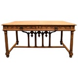 Gothick Revival Oak Writing Table, England, Late 19th C.