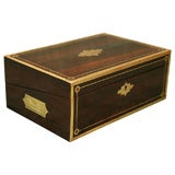 Rosewood and Brass Inlaid Writing Box, England, c. 1850