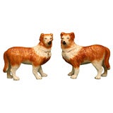 Pair Free-Standing Staffordshire Dogs, England, Mid 19th Century