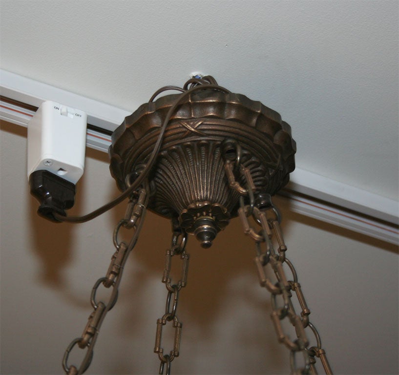 American leaded slag glass ceiling light 4