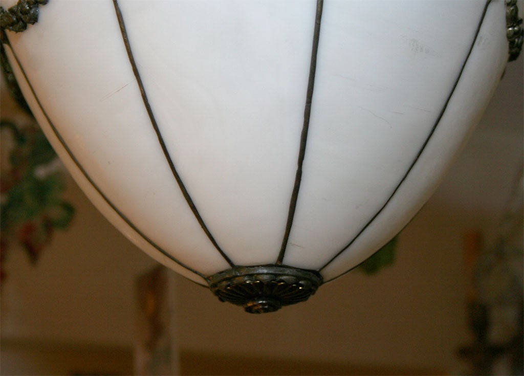 American leaded slag glass ceiling light 5