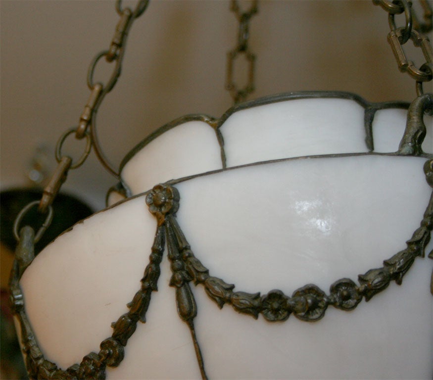 American leaded slag glass ceiling light 6