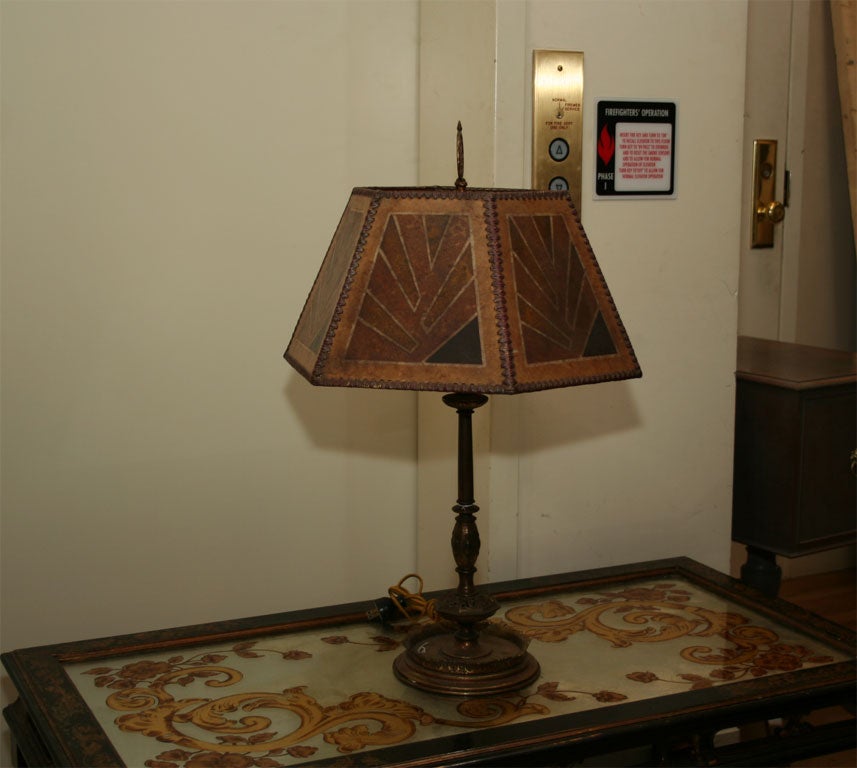 An American bronze plated metal table lamp