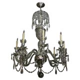 An 8 Light George III Period Crystal Chandelier